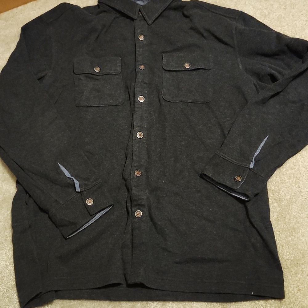 Grizzly Mountain Shirt Long Sleeved Soft Corduroy Gray Blue Size XXL